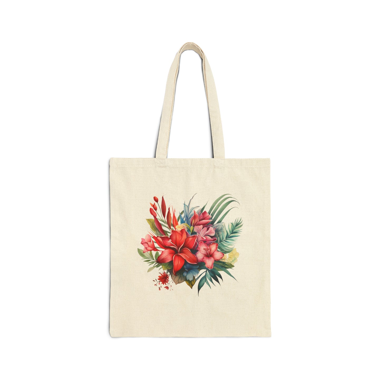Tropical Flowers - Cotton Canvas Tote Bag