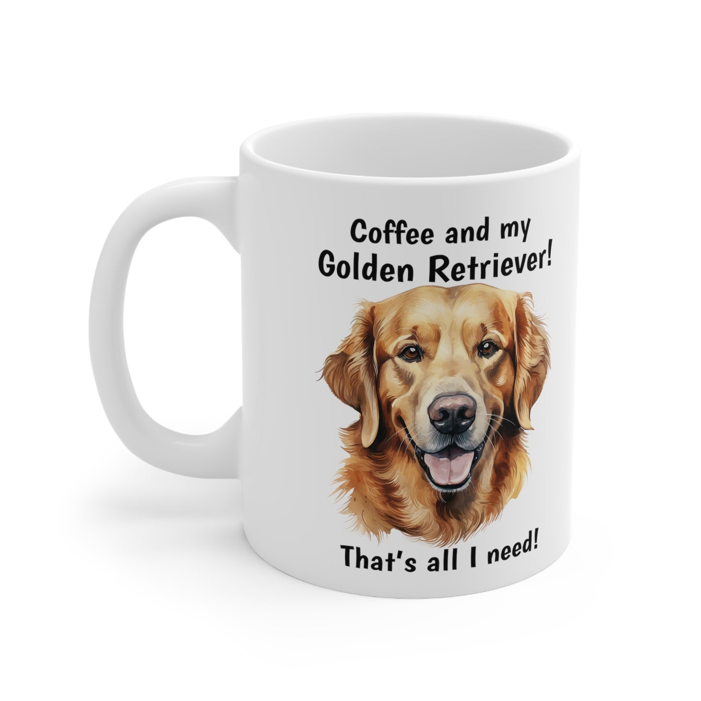 Coffee and My Golden Retriever - Ceramic Mug 11oz