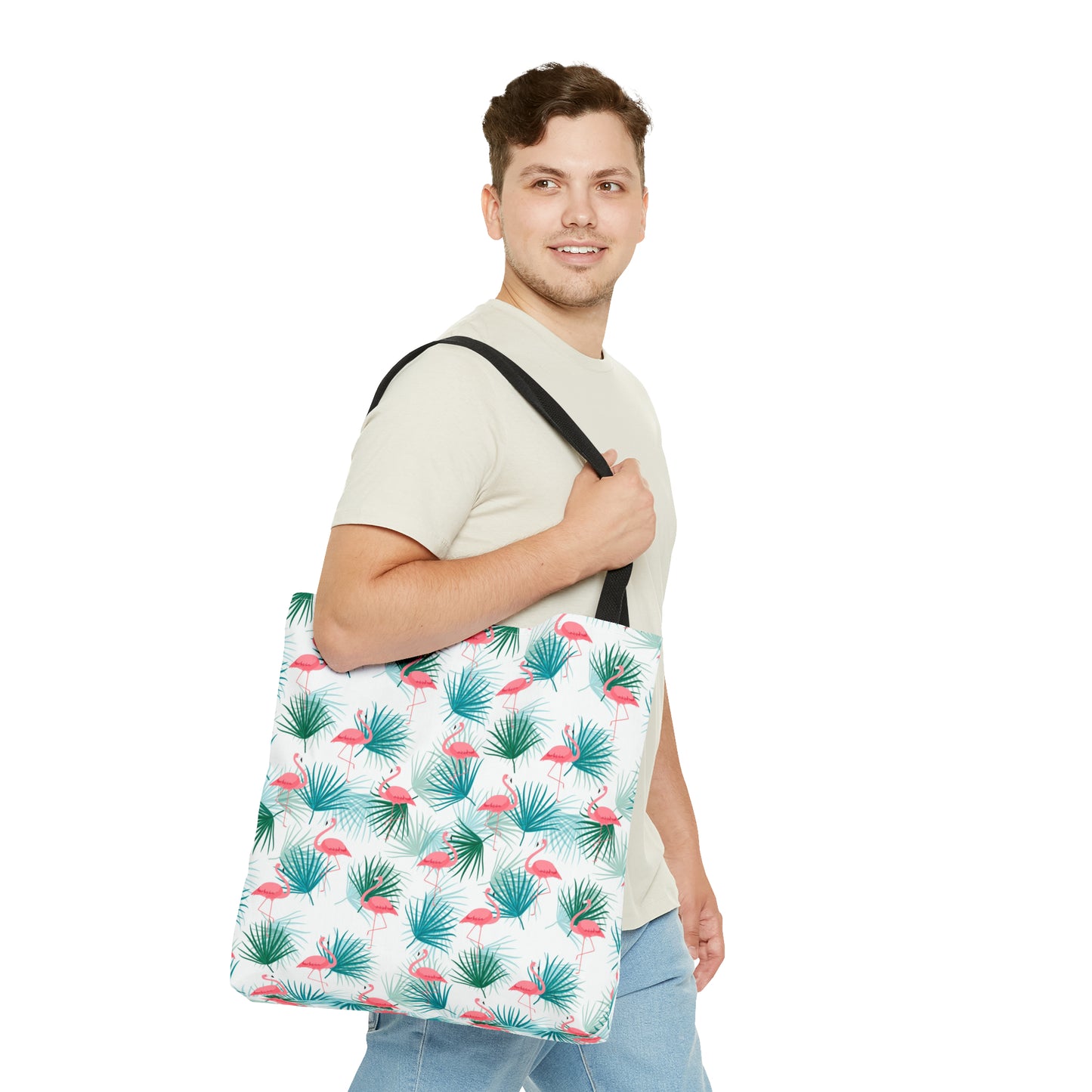 Pink Flamingos and Palms - Tote Bag