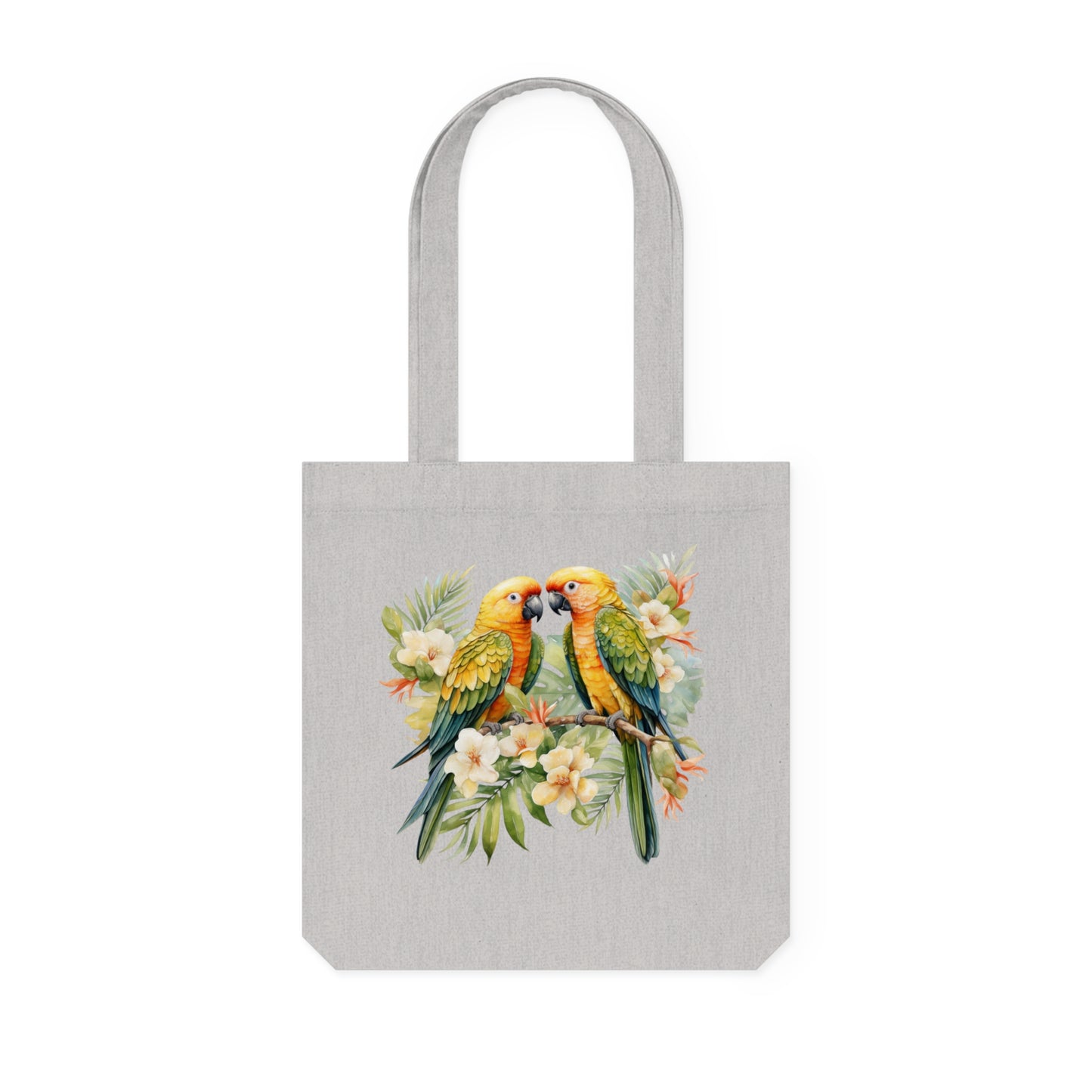 Tropical Birds Yellow - Woven Tote Bag