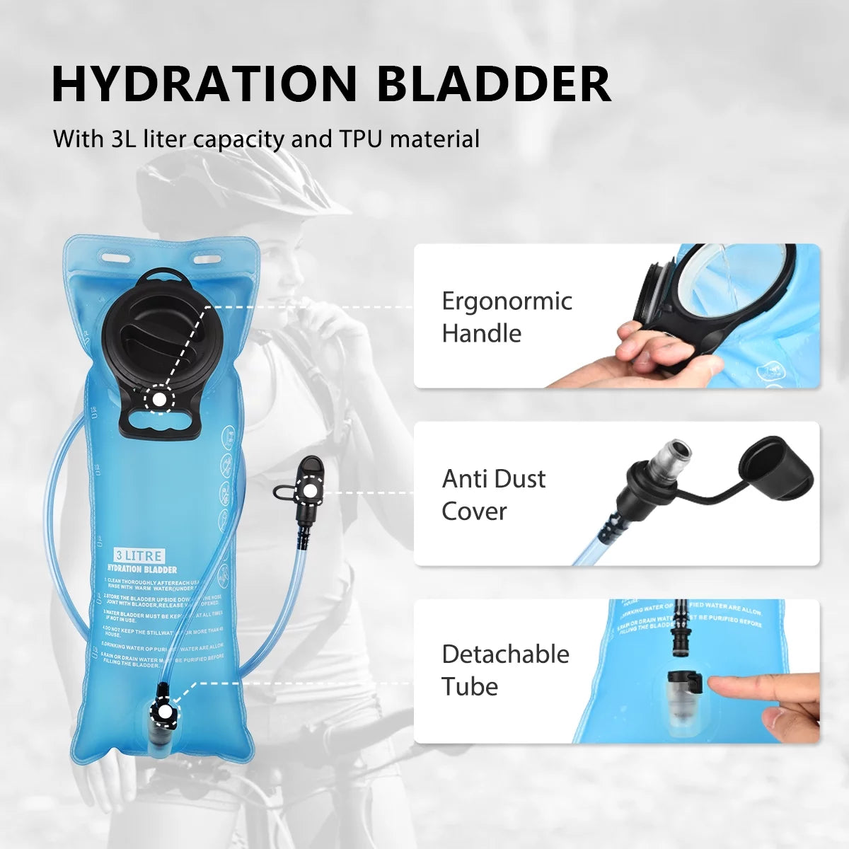 17L Hydration Backpack with 3L TPU Water Bladder: Molle-Compatible Water Pack for Hunting, Hiking, Cycling, Climbing, and Running