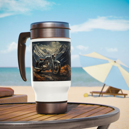 Vintage Motorcycle - Stainless Steel Travel Mug with Handle, 14oz