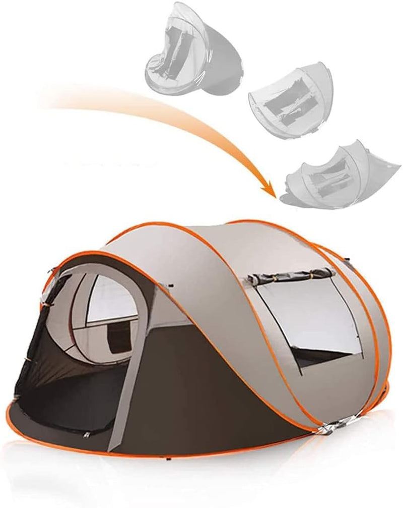 Easy Pop-Up Tent for 4-8 People: Waterproof Instant Family Tent with 2 Doors for Camping, Hiking, and Travel