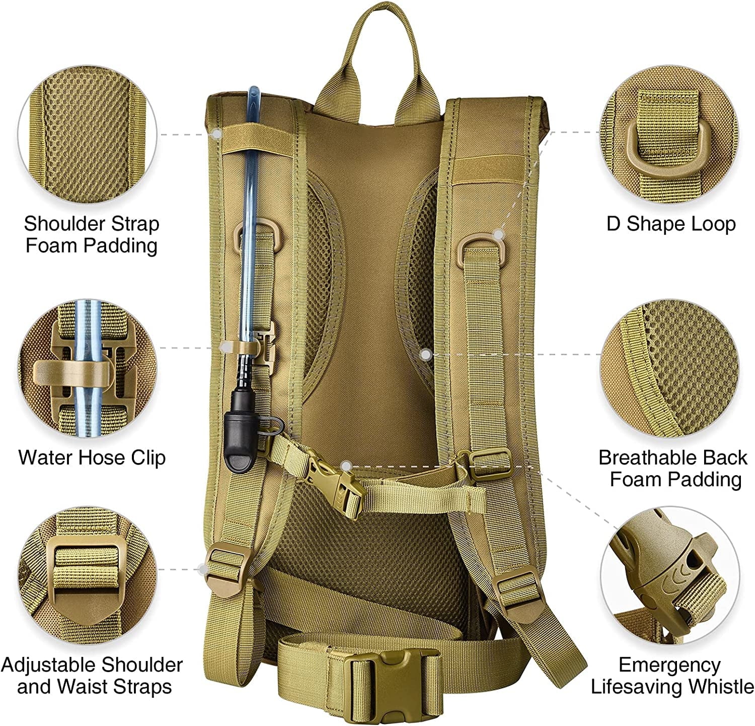 17L Hydration Backpack with 3L TPU Water Bladder: Molle-Compatible Water Pack for Hunting, Hiking, Cycling, Climbing, and Running