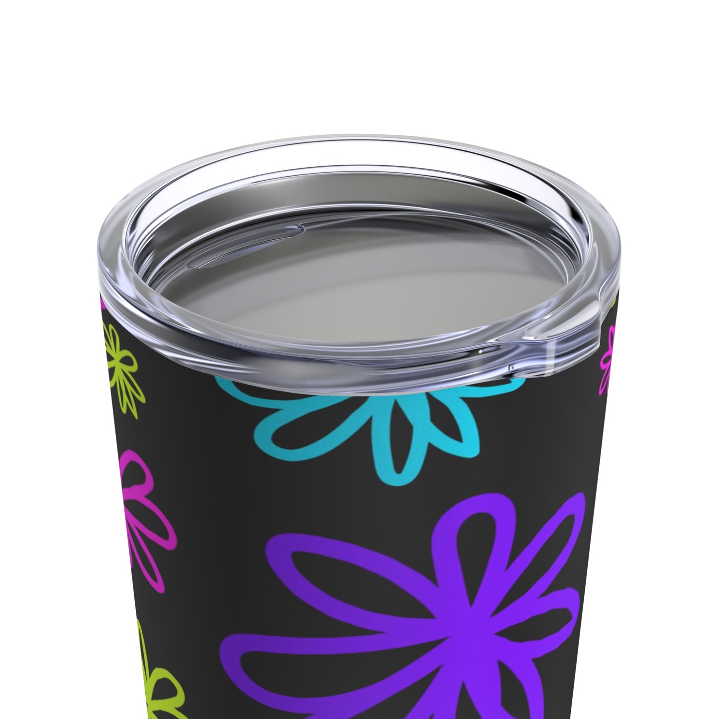 Flourescent Floral Black - Tumbler 20oz