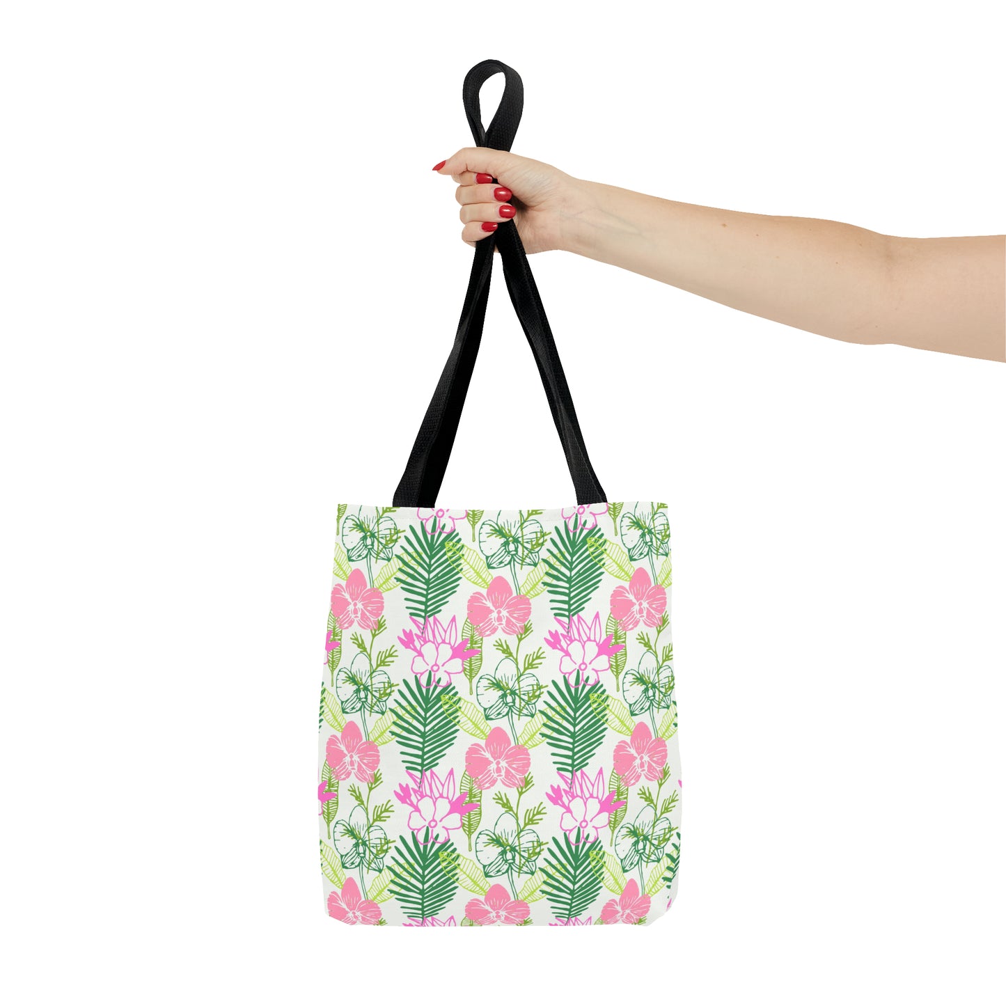 Pink and Green Tropical Print - Tote Bag