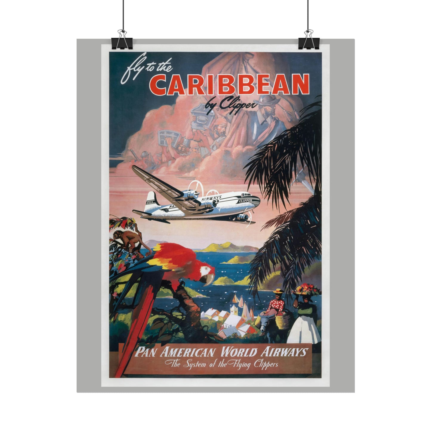 Vintage Travel Poster - Caribbean - Rolled Poster