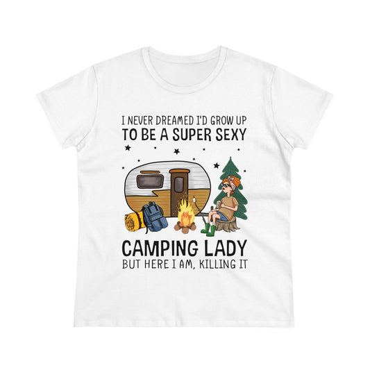 Super Sexy Camping Lady - Women's Midweight Cotton Tee
