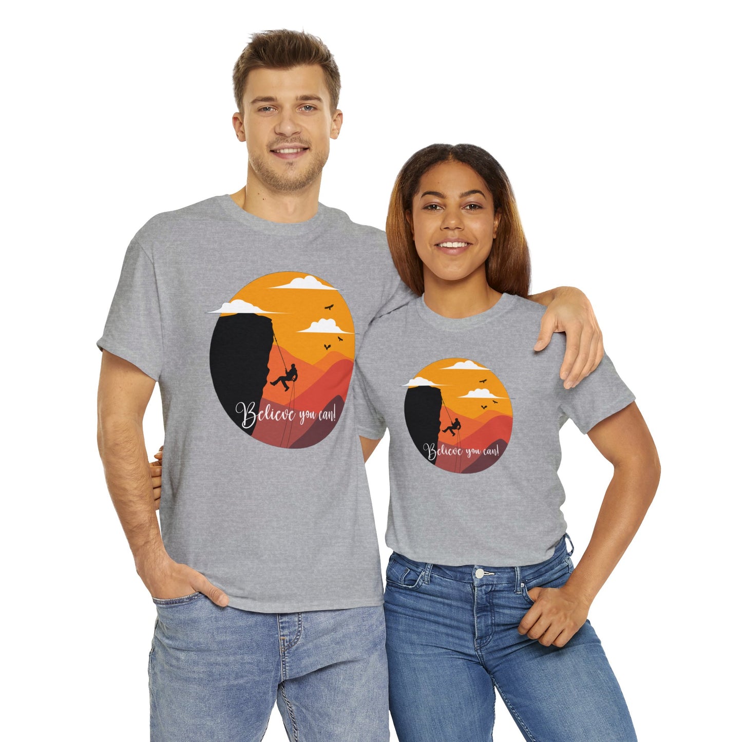 Rock Climbing - Believe You Can - Heavy Cotton Tee