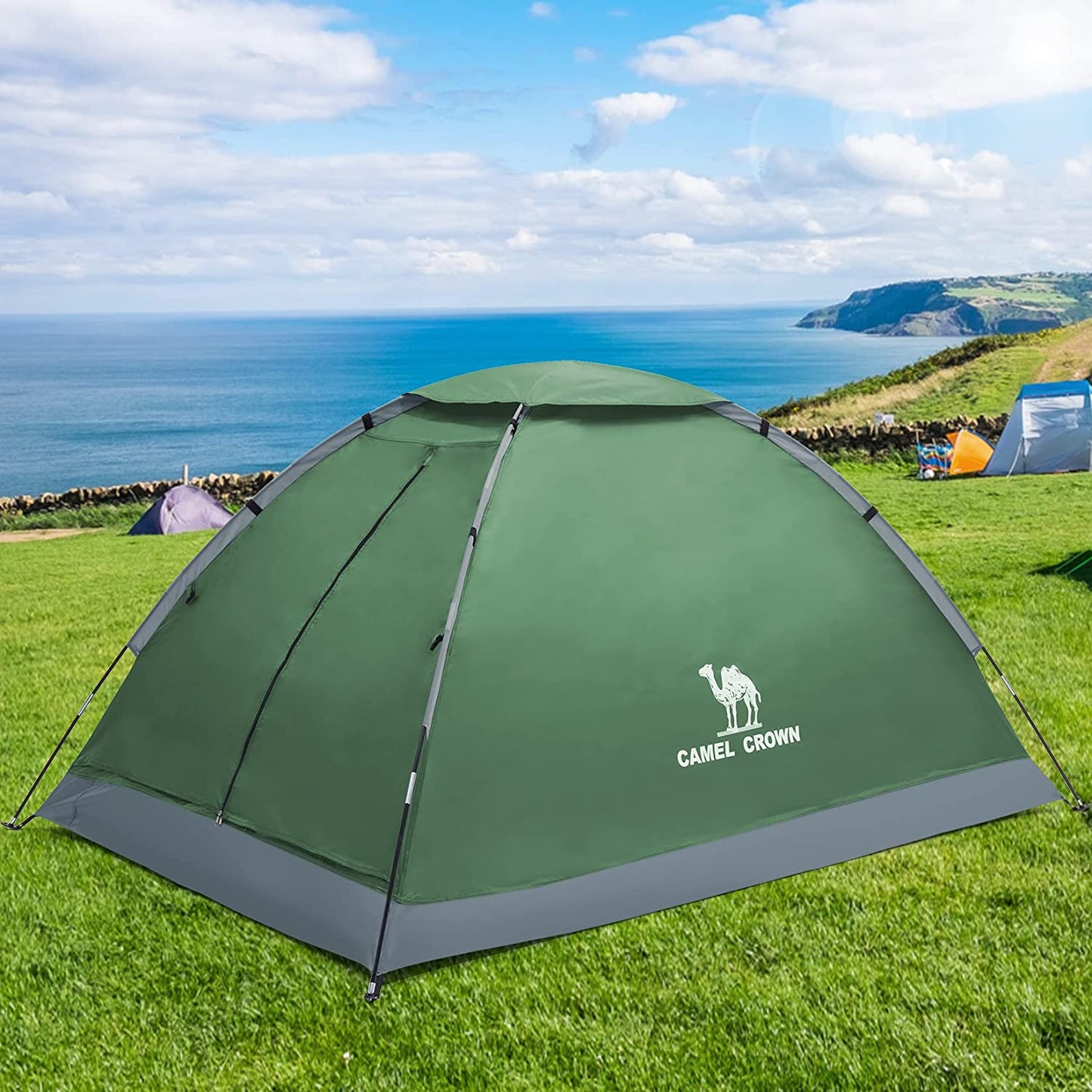 2-4 Person Camping Tent with Removable Rain Fly, Easy Setup Outdoor Tents Water Resistant Lightweight Portable for Backpacking Camping Hiking Traveling